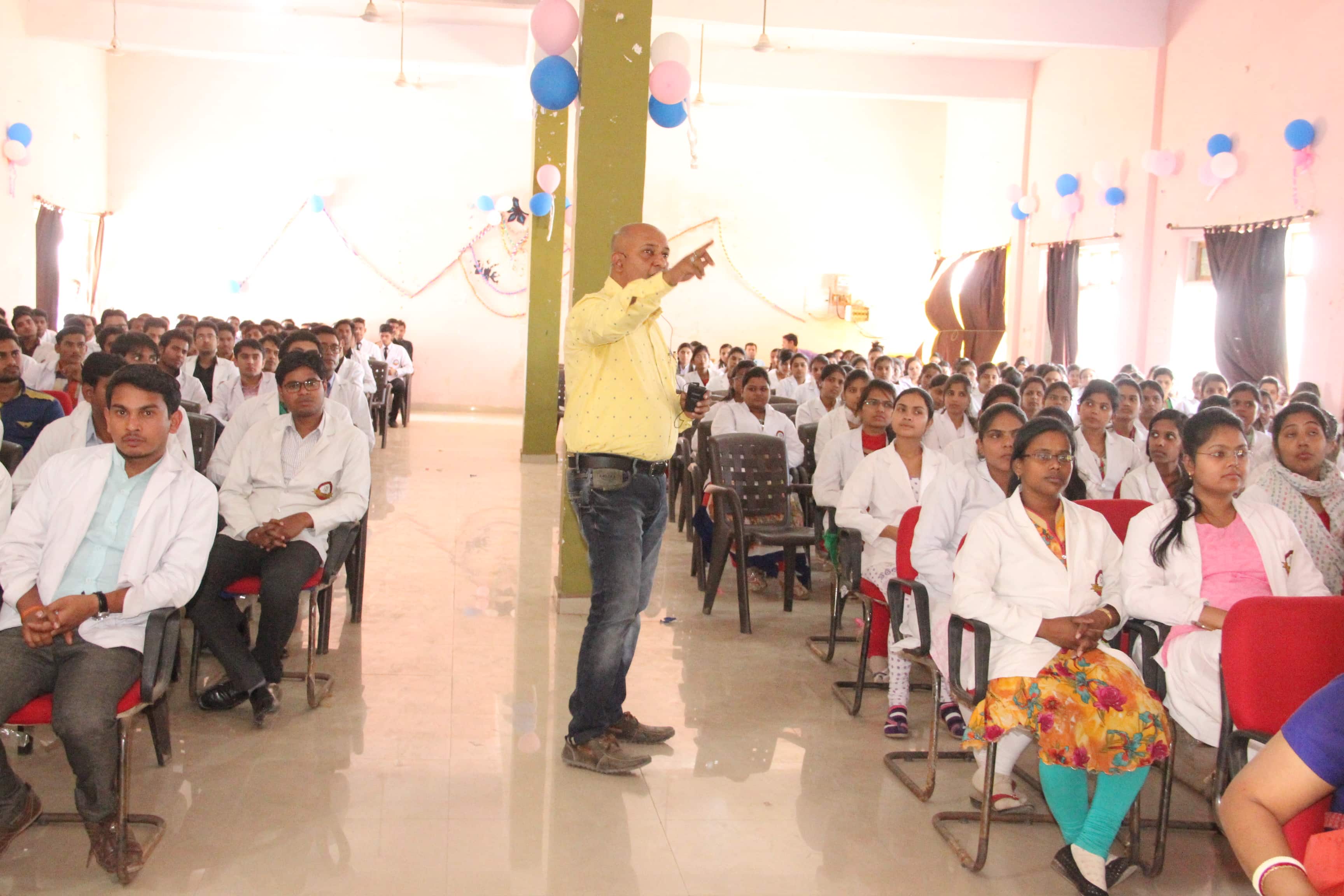 Students attending a seminar in Mahatma Gandhi Homoeopathic Medical College Auditorium
